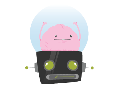 Brainbot brain illustration robot vector