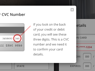 CVC # cards green grid icons payment progress bar red stage ui ux visa wmgm