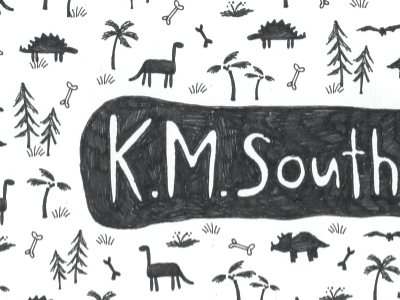 Doodle Identity black and white dinosaurs doodle hand drawn type