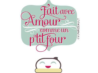 Fait Avec Amour cake illustration kids