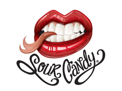 Sour Candy branding illustration lips logo sexy vector