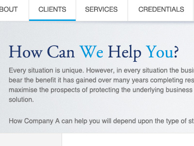 Client Project Draft 1 blue design minimal soft ui web website