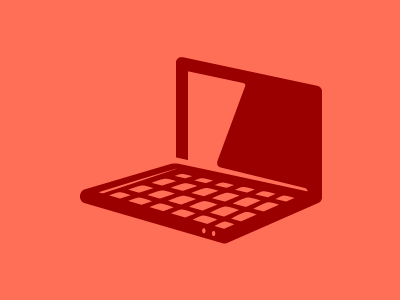 Laptopz bergundy icon illustration orange