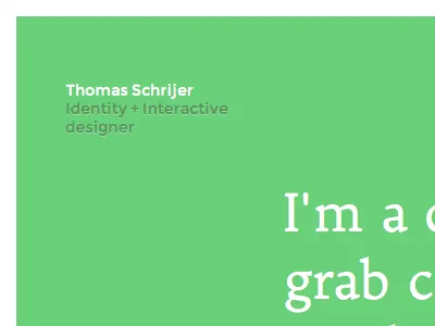 Left top - Porfolio update designer green logo name portfolio tags title