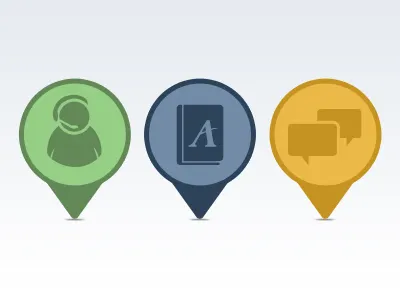Customer Experience Icons icons location social support