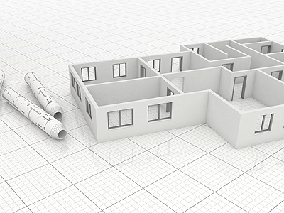 Groundplan scene 3d architecture house render