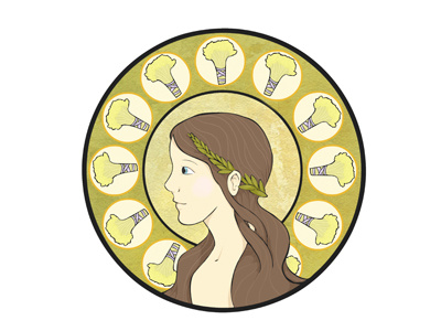 Virgo Nouveau Medallion art astrology green nouveau sign virgo zodiac