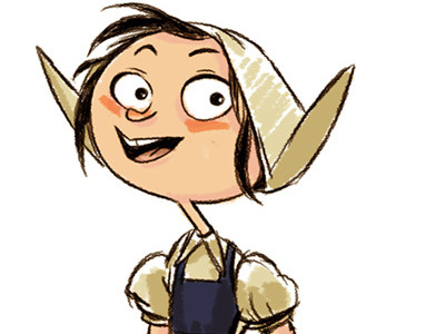 Gretel character design digital film visual development work in progress