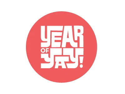 Year Of Yay! bike design illustration logo typography