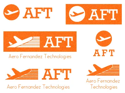 AFT Logo logo orange plane white