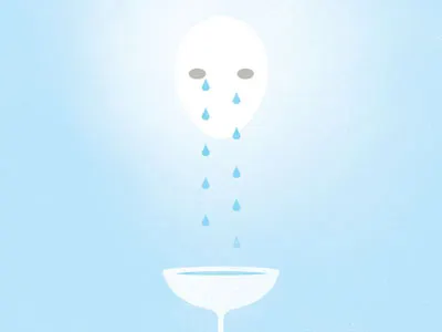 Tears alien blue cloud face ghost sky tears water white