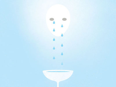 Tears alien blue cloud face ghost sky tears water white