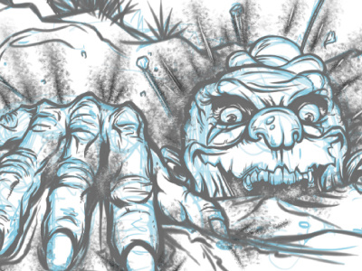 Zombie Clown cartoon clown comic illustration pencils sketch zombie