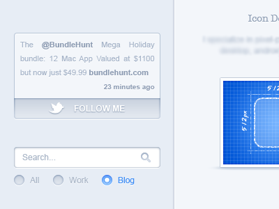 Portfolio Sidebar - 2 galaxicons icons light portfolio search sidebar twitter ui web webdesign
