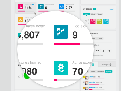 Dashboard Revisions charts css3 dashboard design fitbit graphs helvetica html icons numbers stats ui web