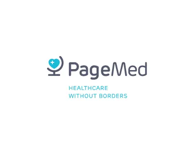 PageMed border doctor globe health healthcare heart identity logo mark pagemed science