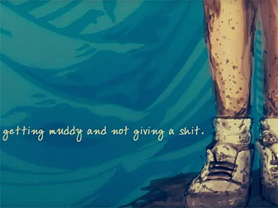 Not giving a... comic digital painting mud paint photoshop shoes sneakers