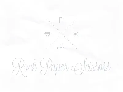 Rock Paper Scissors concept diamond logo paper pixel rock scissors typography