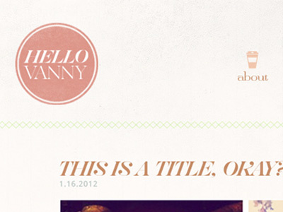 Hello Vanny Redesign blog design logo personal texture