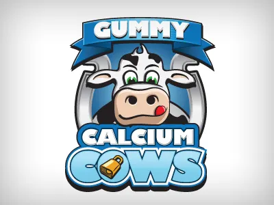 Gummy Cows illustration logo vectors vitamins