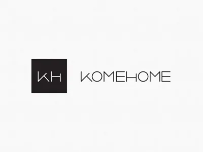 KOMEHOME Logo branding clean elegant home logo mark text thin