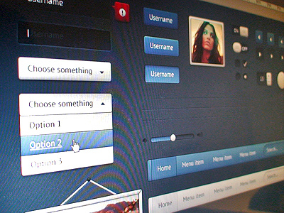 UI Elements part 2 blue button checkbox dark dropdown elements input photo radiobutton scrolbar scroller slider ui volume wheel