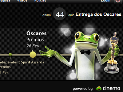 Oscars 2012 awards cinema dark movie oscars sapo site timeline webdesign