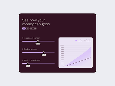 Investment calculator branding calculator data design graphic design ui ux