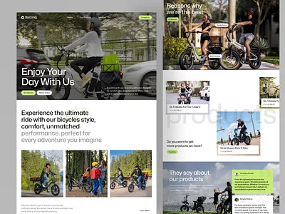 Bycling - eBike E-commerce Website design e commerce e commerce landing page e commerce website e shop ebike eco friendly electronic bike landing page shop shopify shopping website ui ui design uiux ux web web design website website design