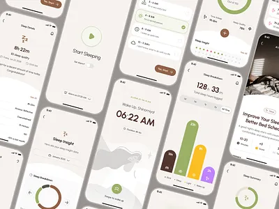 freud v2: AI Mental Health Companion App - Sleep Monitor Pattern ai mental health app ai therapy app clean figma ui kit green mental health app mental health chatbot mental health companion mental health ui kit mindful assistant app mindfulness app minimal mobile app modern mood tracker app self care app sleep app sleep monitor sleep timer sleep tracker