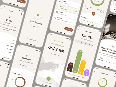 freud v2: AI Mental Health Companion App - Sleep Monitor Pattern ai mental health app ai therapy app clean figma ui kit green mental health app mental health chatbot mental health companion mental health ui kit mindful assistant app mindfulness app minimal mobile app modern mood tracker app self care app sleep app sleep monitor sleep timer sleep tracker