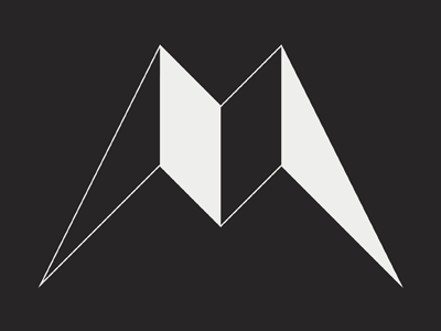 A change of direction geometric m mark retro