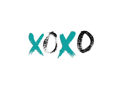 xoxo lettering stationery valentine watercolor