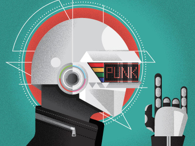 Thomas daft punk illustration vector