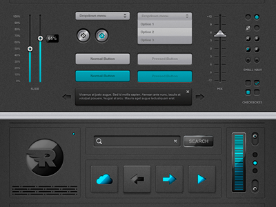 Darkpad Final Ui button dark darkpad interface noise slider speaker textures ui user