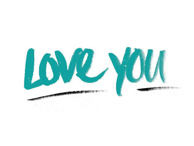 Love you lettering stationery valentine watercolor