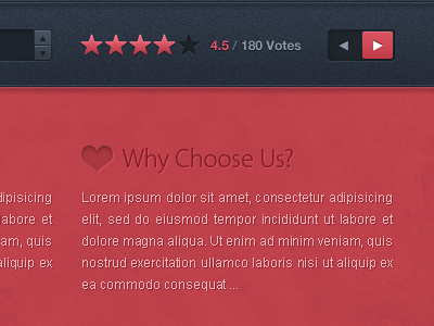 GUI - WordPress Theme 3. button css gray gui icon noise pink rating star stars theme ui vote web wordpress