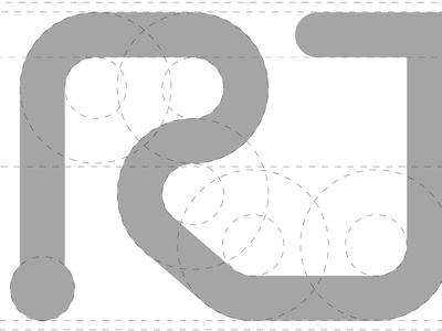 Virtace "R" guides corporate guides logo design typography