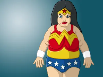 wonder wombat america comic dc fat hero himaen illustration marvel superhero vector woman wonder wonderwoman