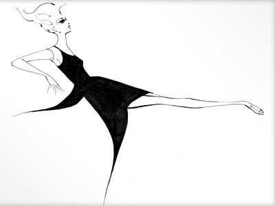 Preliminary Sketch 1 black fashion illustration ink sketch white