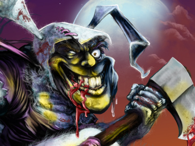 Blood Bunny bunny character design comic fantasy illustration painting rabbit scary