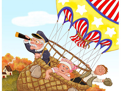 Balloon Adventure_Roberta Baird balloon childrens book digital illustration illustration roberta baird