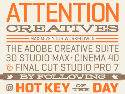 Hot Key of the Day: Promo brand brown entrepreneur hotkey networking orange promo twitter typography