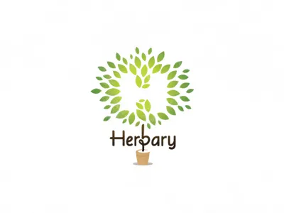 Herbary ancitis eco fresh friendly green herbary herbs logo natural organic