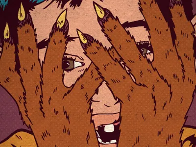 Moon Poster #2 (Wolf Boy) Continued design graphic design hand drawn illustration moon poster poster design series