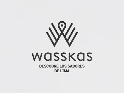 Wasskas identity lima line logo marker minimal pin w