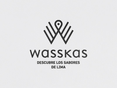 Wasskas identity lima line logo marker minimal pin w