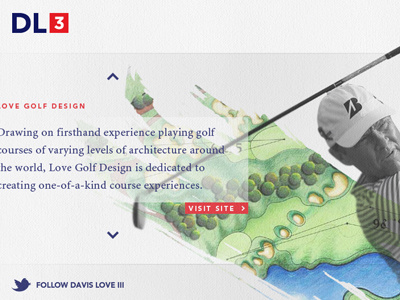 DL3 Landing Page golf graphics homepage logo slideshow sports type ui