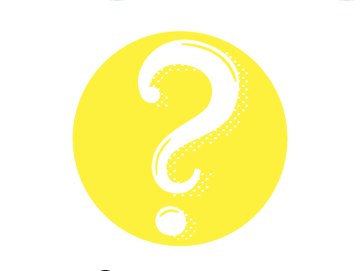 Why? hand lettered illustration question mark vector yellow