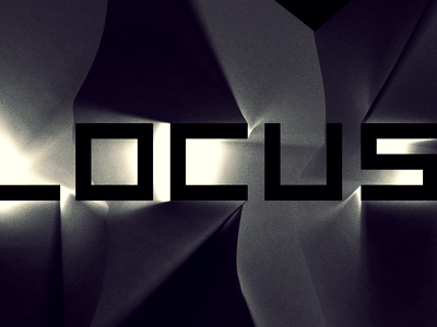 LOCUS "ice cave" treatment 3d lighting locus silhouette typography